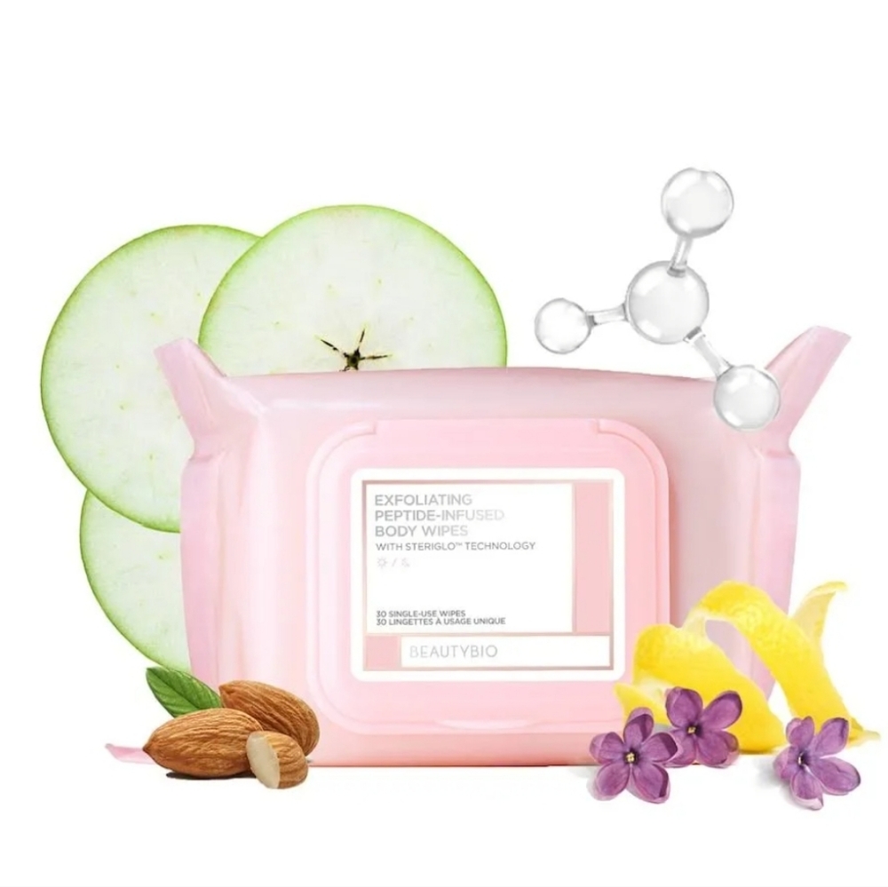 BEAUTYBIO Exfoliating Peptide-Infused Body Wipes NEW Beauty Bio